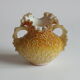 Victorian glass peach sunrise coralene vase, late 19th century.