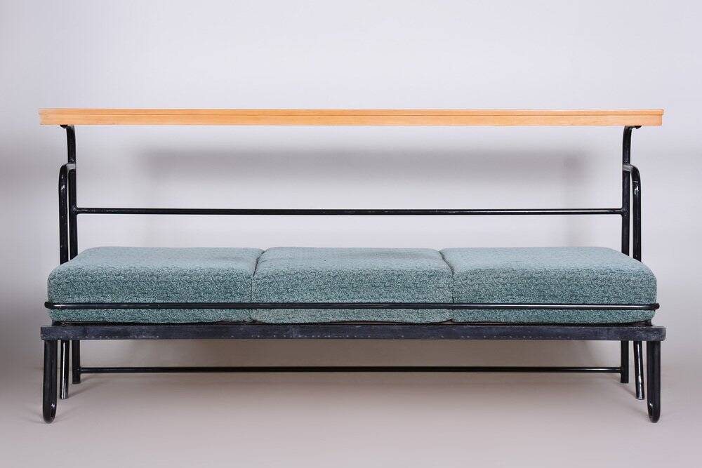 Brown & Blue Bauhaus Sofa, Czechia, 1930s