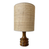 1950s turned olive wood table lamp