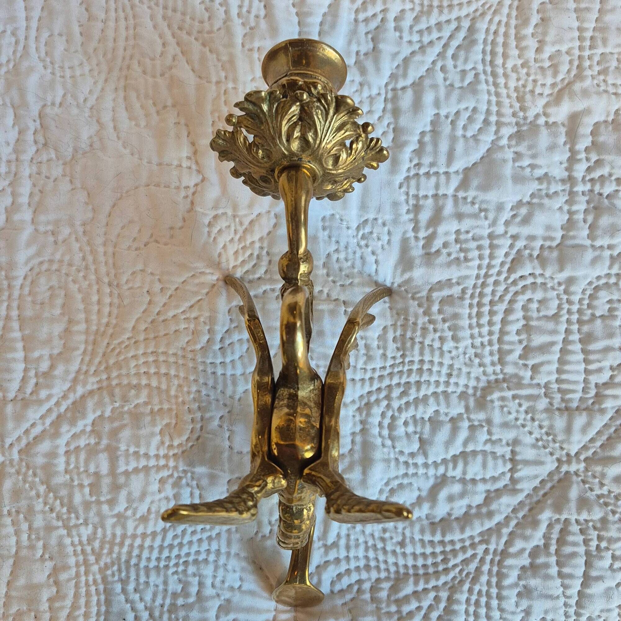 Pair of candlesticks with a winged dragon design – Napoleon III style