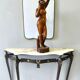 Vintage Shield Shaped Wall Mirror with Brass Frame and Beveled Glass, Italy