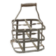 Old bottle holder basket, metal, vintage