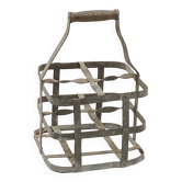Panier porte bouteilles ancien, métal , vintage