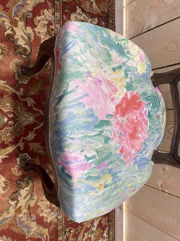 Suite de 6 chaises Louis Philippe à Rossi fleuri