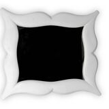 Art Deco style stucco mirror in the shape of a "moustache". 1990s.