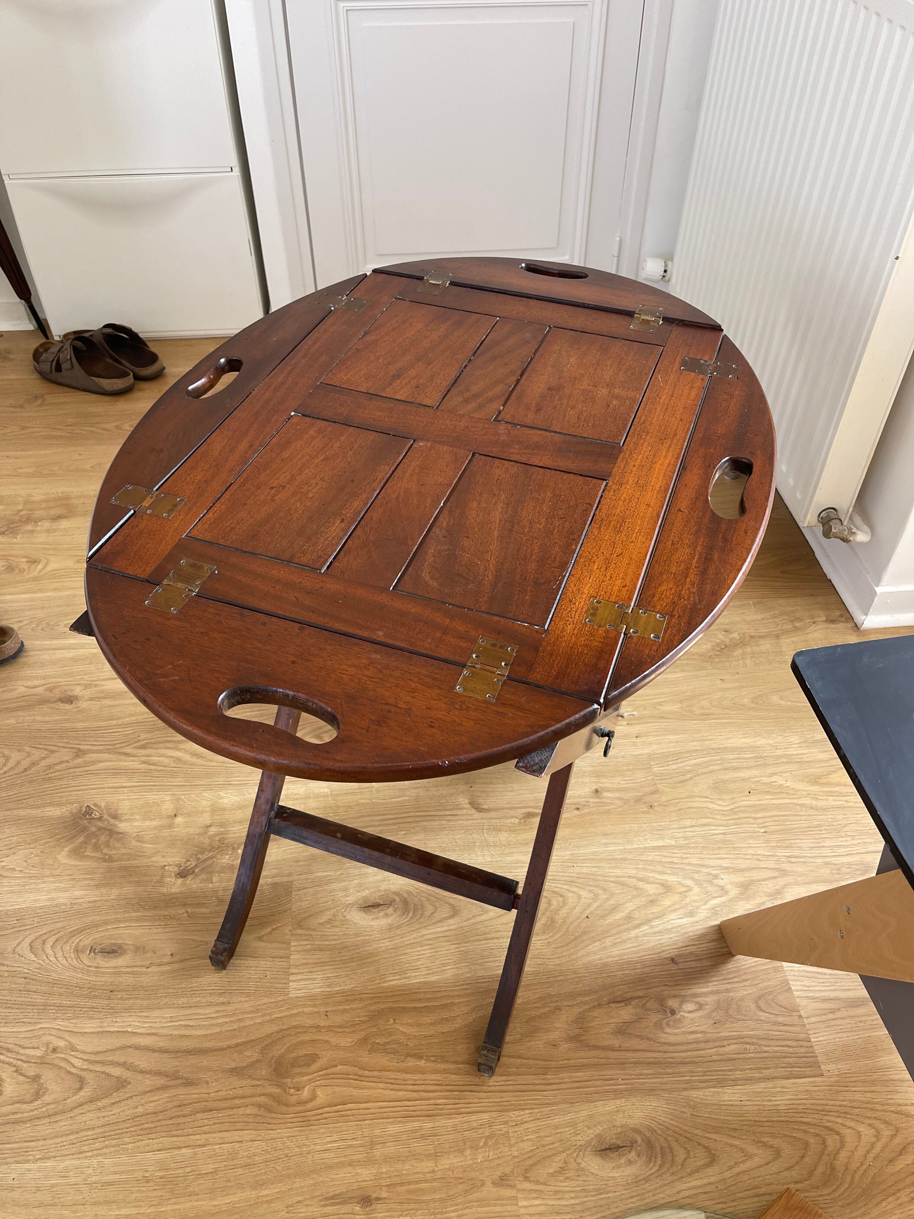 Table basse plateau pliant et amovible colonial butler | Selency