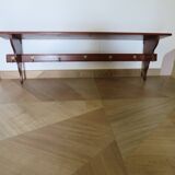 Wall shelf - coat rack - 7 hooks - oak stain - country style - cloakroom