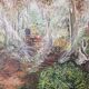 Oil on Canvas Painting Landscape Forest Hunting Scene signed M Pierret