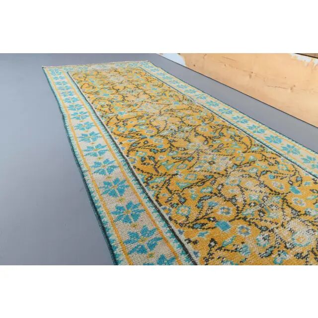1960s Vintage Turkish Hand-Knotted Runner 76x324