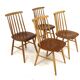 Set de 4 chaises scandinave "Pinnstol" en hêtre, Suède, 1960