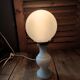 Original bedside desk lamp Base Marble White Globe opaline old vintage