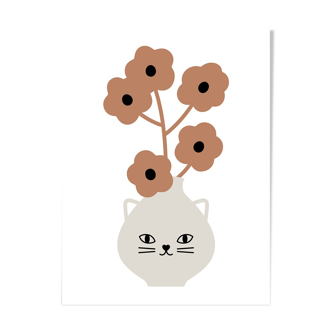 Affiche vase chat