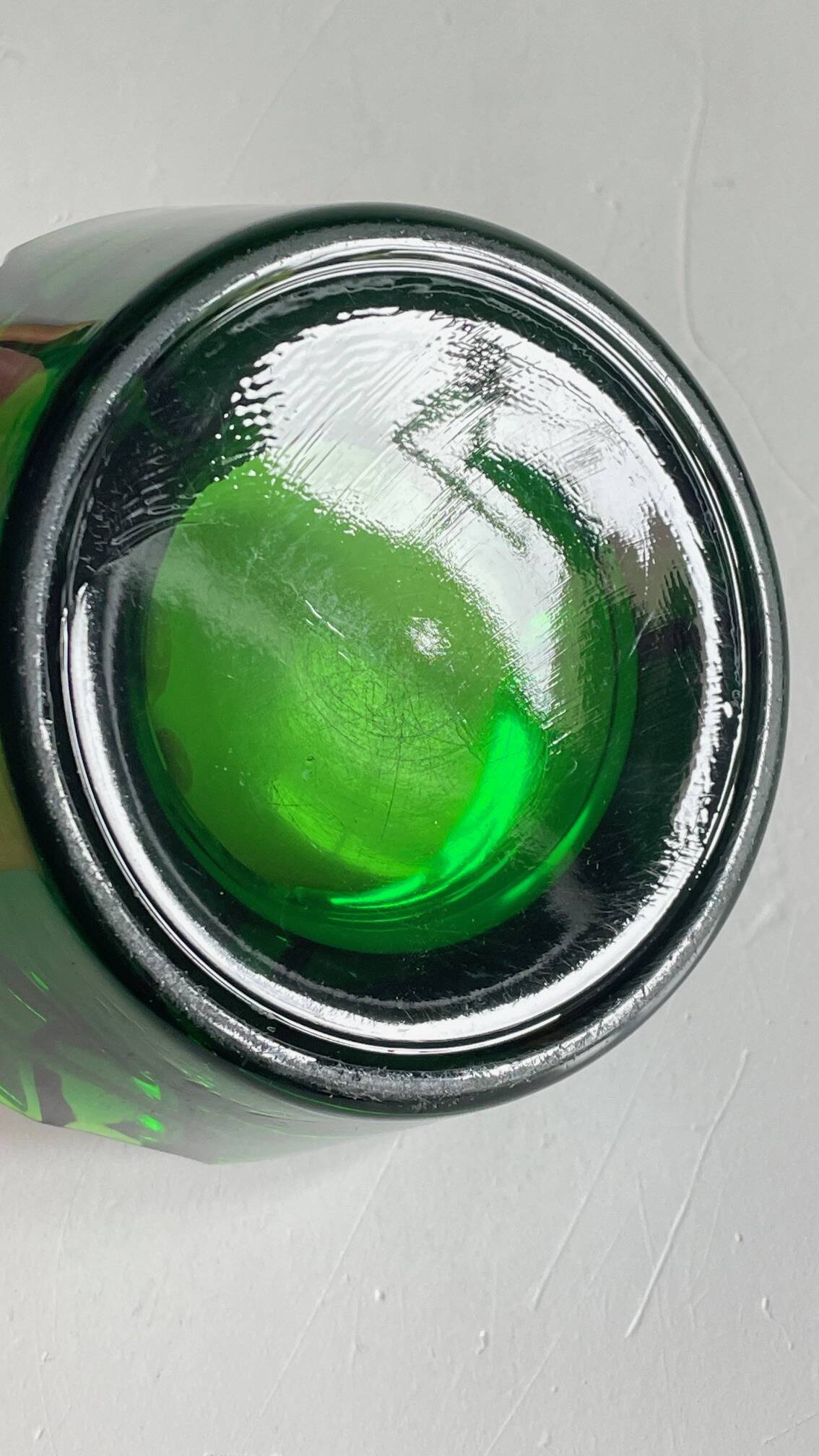 ASH TRAY Green Glass Vintage