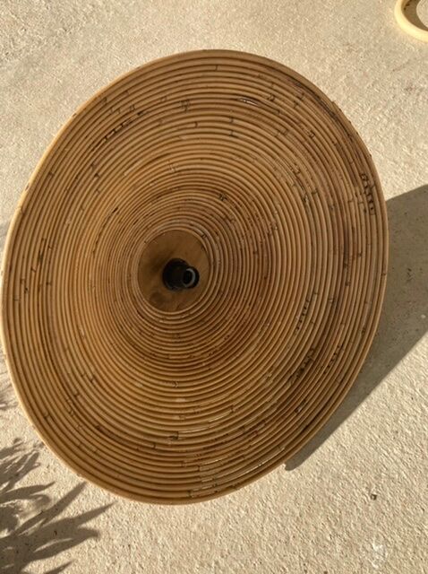 Seventies rattan hanging lamp