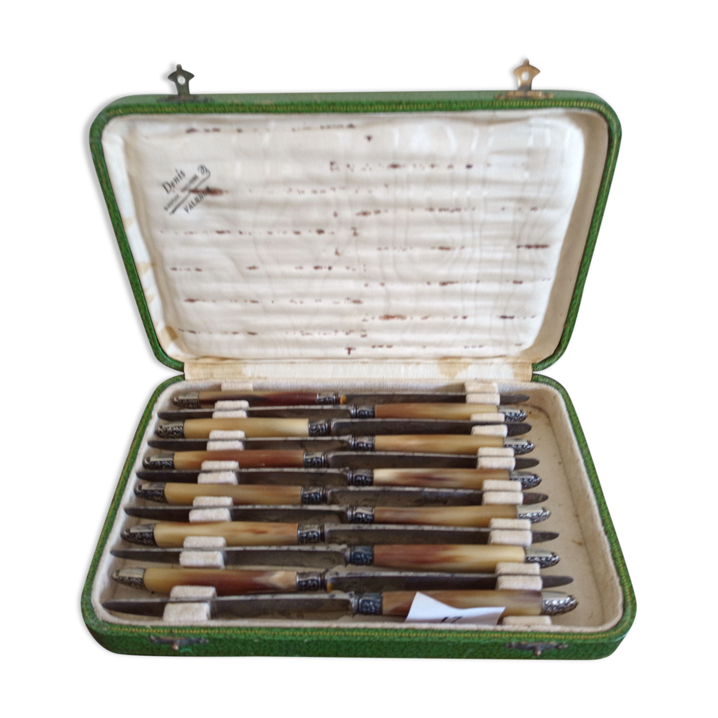Box 12 dessert knives chatellerault horn handle