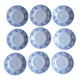 9 assiettes à dessert Dux Boch bleues, 1960