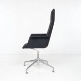 Conference chair, Brunner, with textile cover, black, chrome