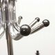 Parrot coat rack 16 hooks industrial in chromed metal and base + black balls 1960