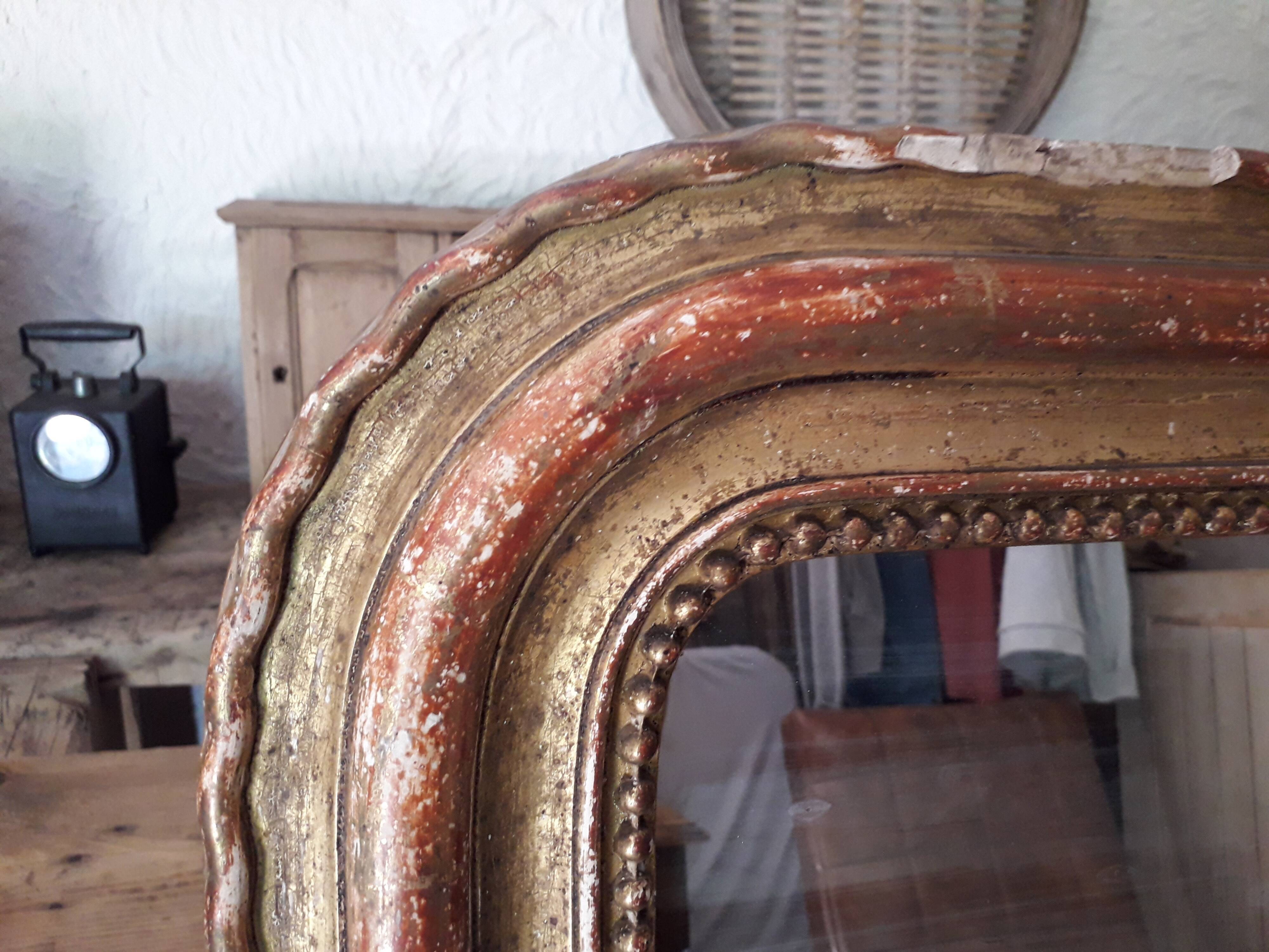Mirror Louis Philippe patina of origin with its gold leaf