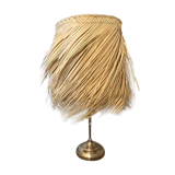 Palm leaf lampshade and iron frame