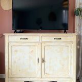 Parisian buffet with white beige patina