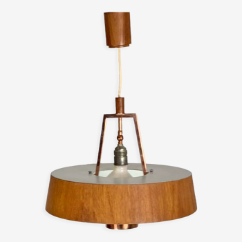 Vintage teak pendant lamp 1970