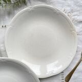 5 vintage Gien earthenware plates from France, mismatched, vintage blue pattern