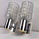 Pair of vintage 70s glass wall lamps by Targetti Sankey