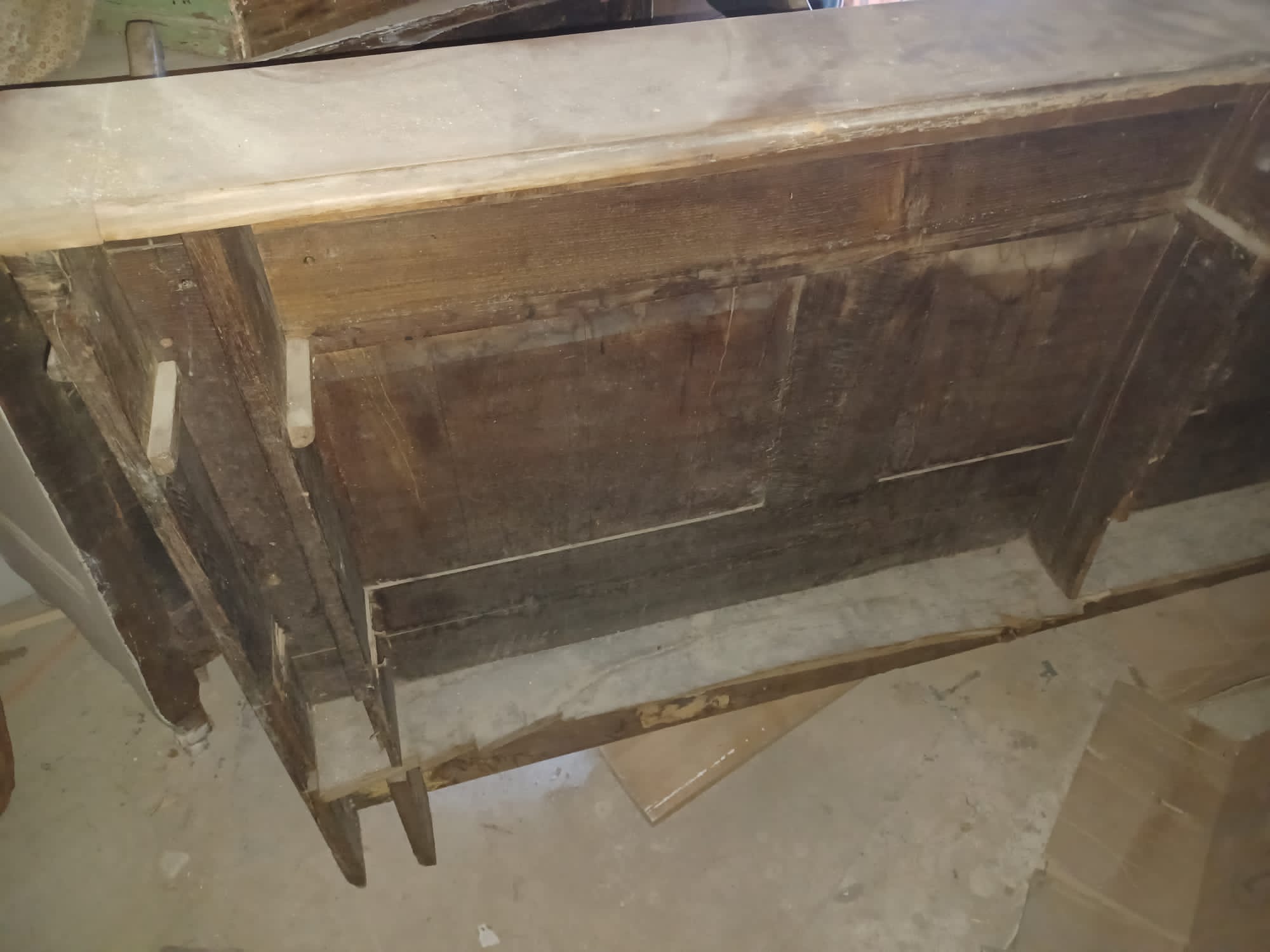 3 wooden choir stalls