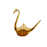 Pair of amber glass swans