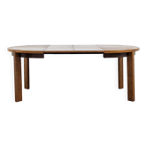 Table ronde extensible en bois massif – Design moderniste 1970