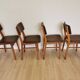 Chaises de salle à manger vintage STOL Kamnik (lot de 4) : assise en cuir style milieu de siècle