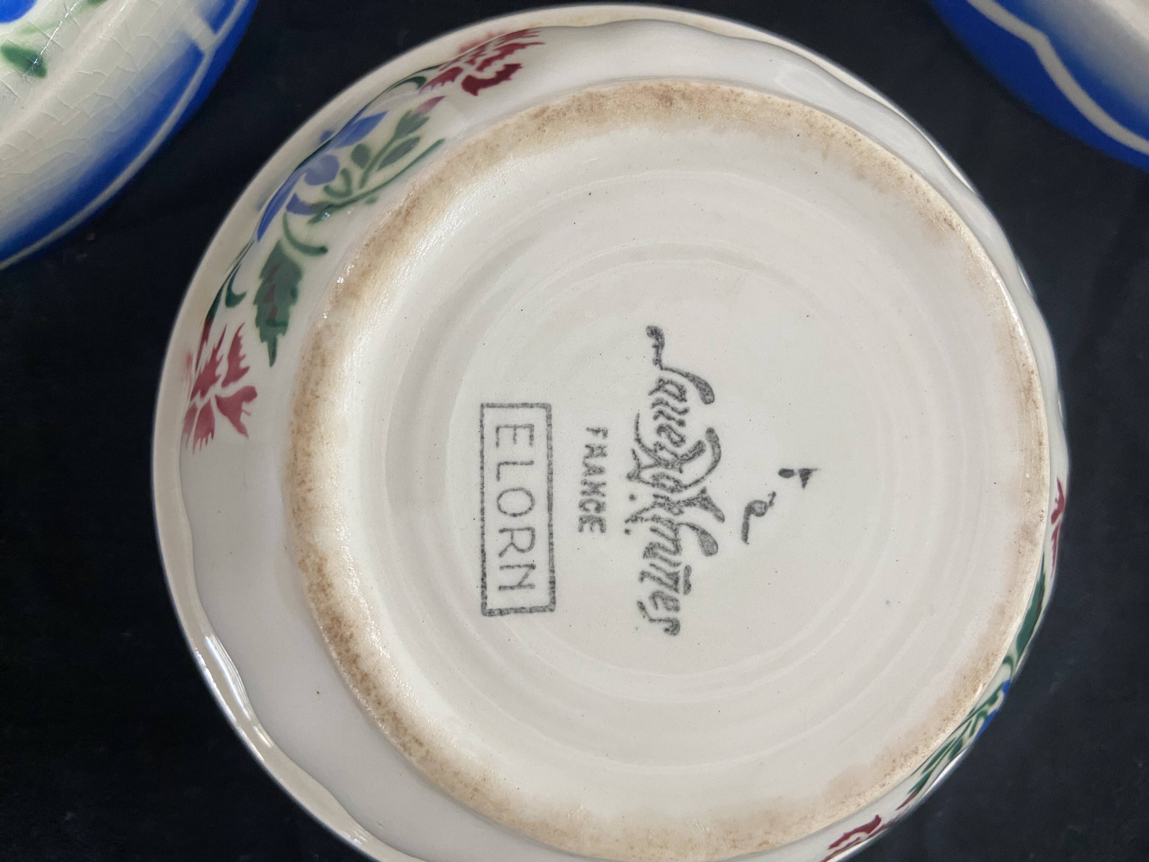 Set of 6 Digoin Sarreguemines "Elorn" salad bowls