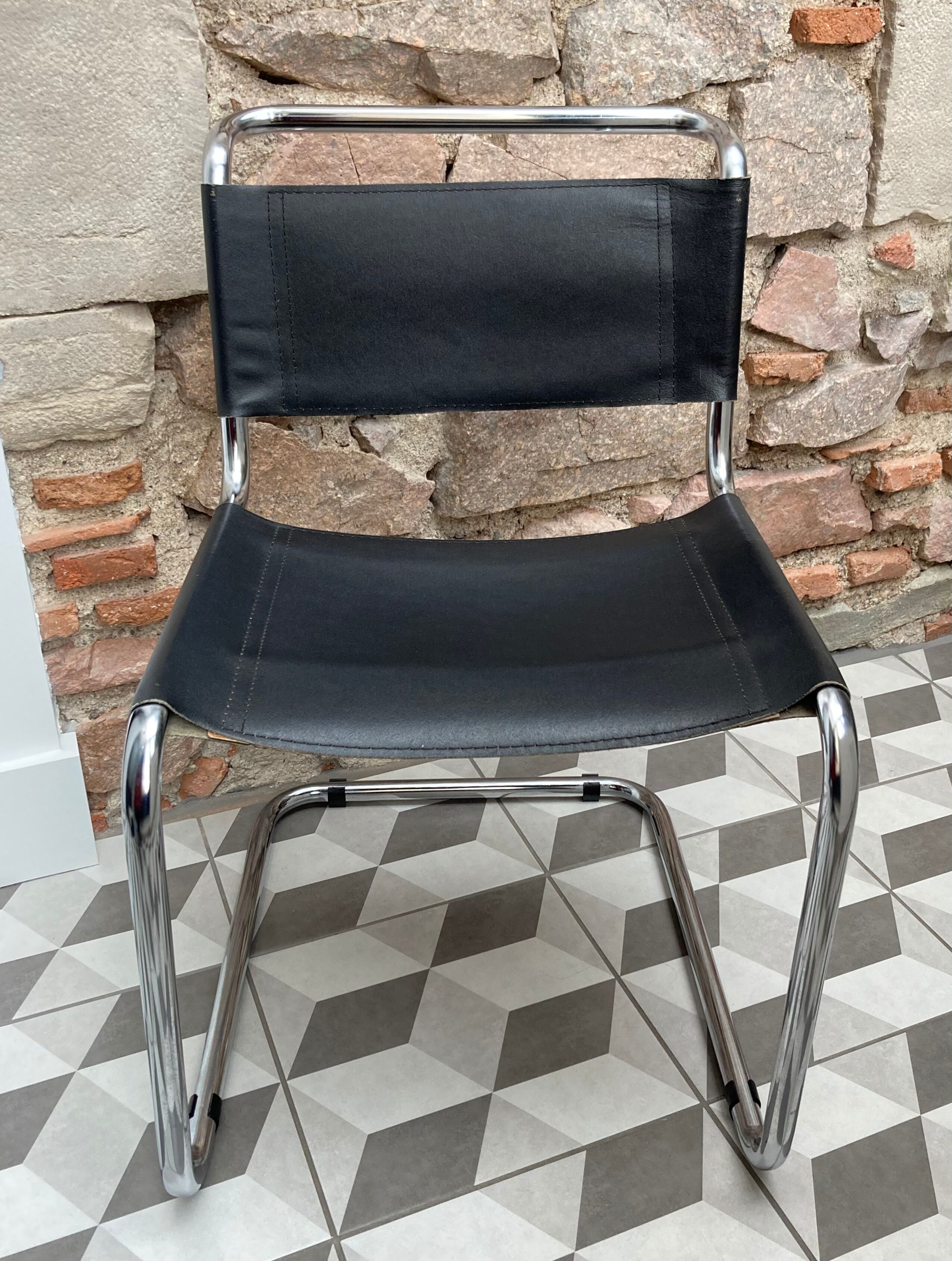 Chair B33 black leather Breuer