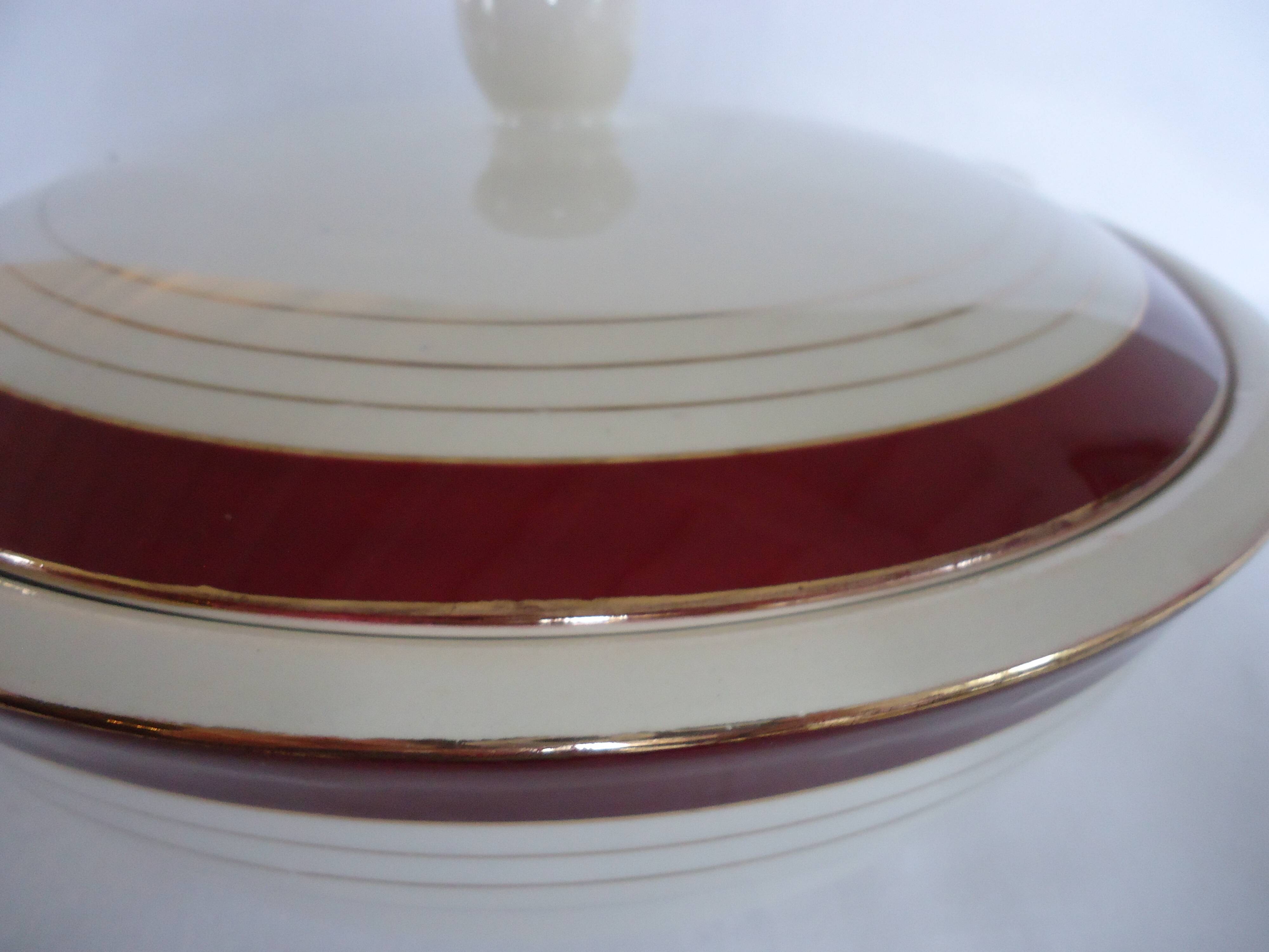 Opaque porcelain vegetable tureen/tureen from digoin sarreguemines, pasteur model