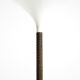 XL 70s Tulip floor lamp with a brown wicker frame and a plexiglass shade
