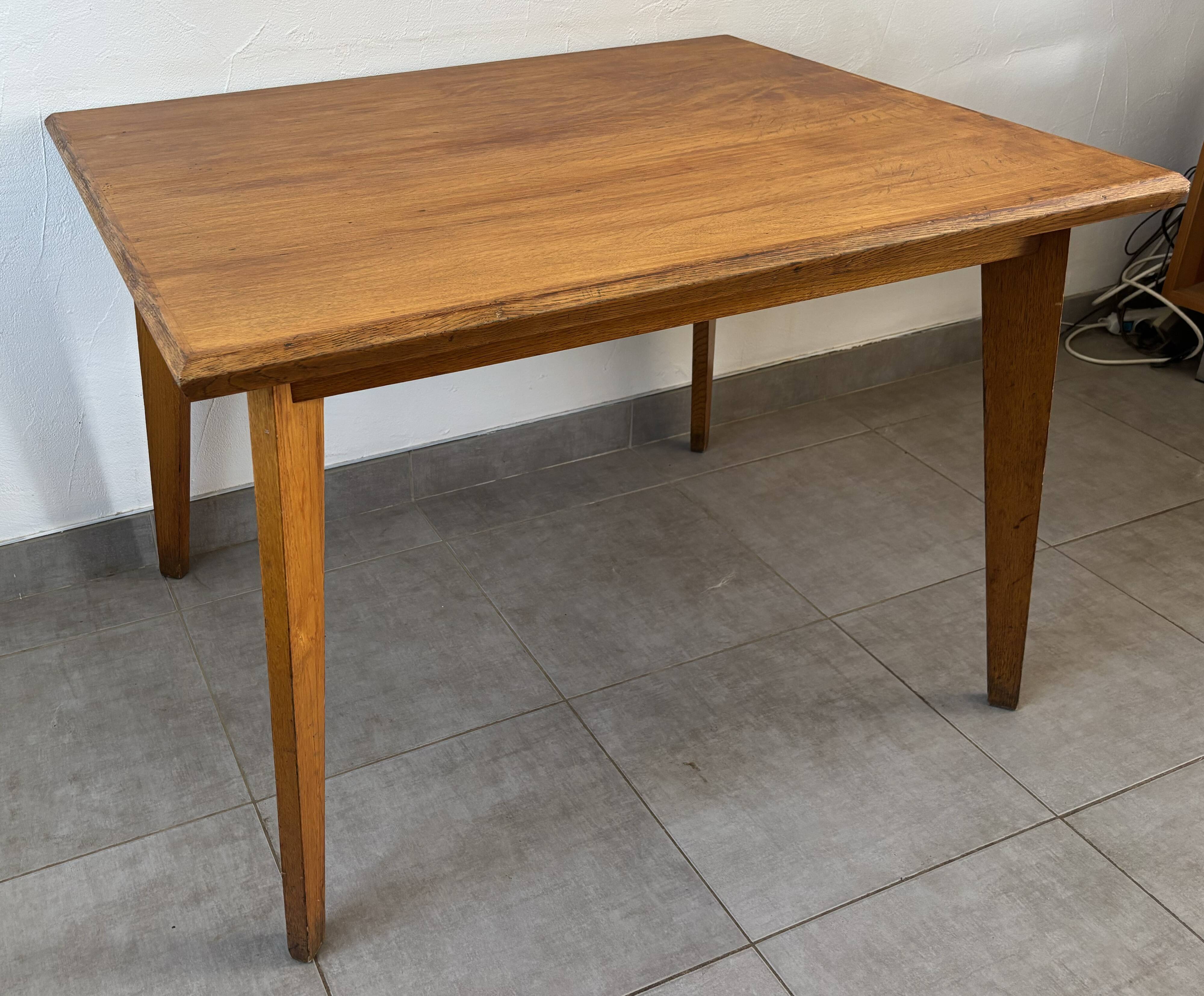 Vintage oak table from the 1950s.