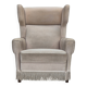 Fauteuil à oreilles danois des années 1970, état d'origine, mobilier en velours, bois de frêne.