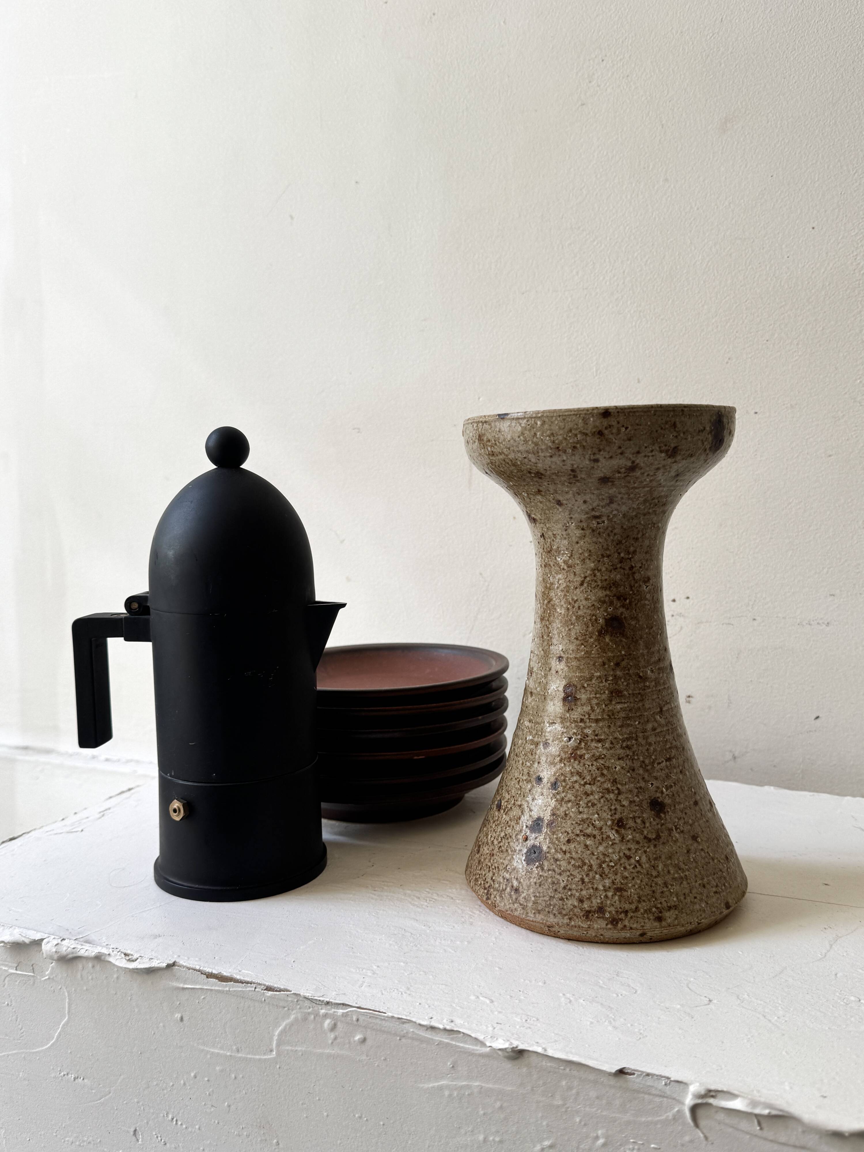 Pyrite stone candlestick vase, Alain Blanchard 1970