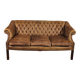 3-seater chesterfield in light olive green leather