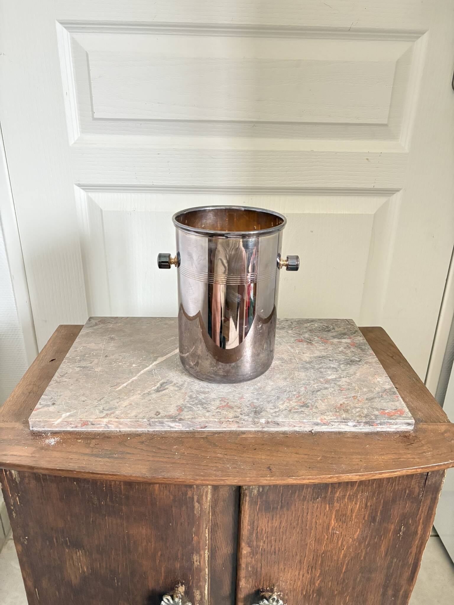 Old champagne ice bucket silver metal saint hilaire