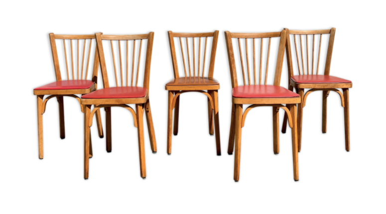 Ensemble de 5 chaises bistrot Baumann n°12