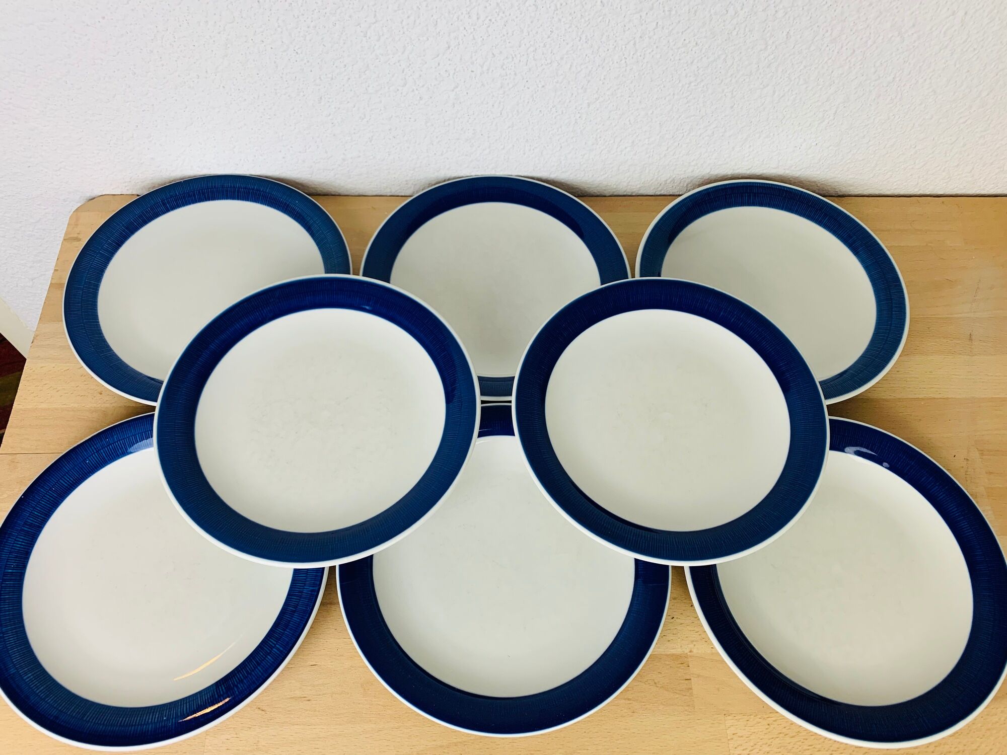 8 Koka ceramic flat plates by Rörstrand Sweden, Scandinavian