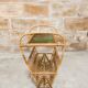 Rattan magazine holder, glass top