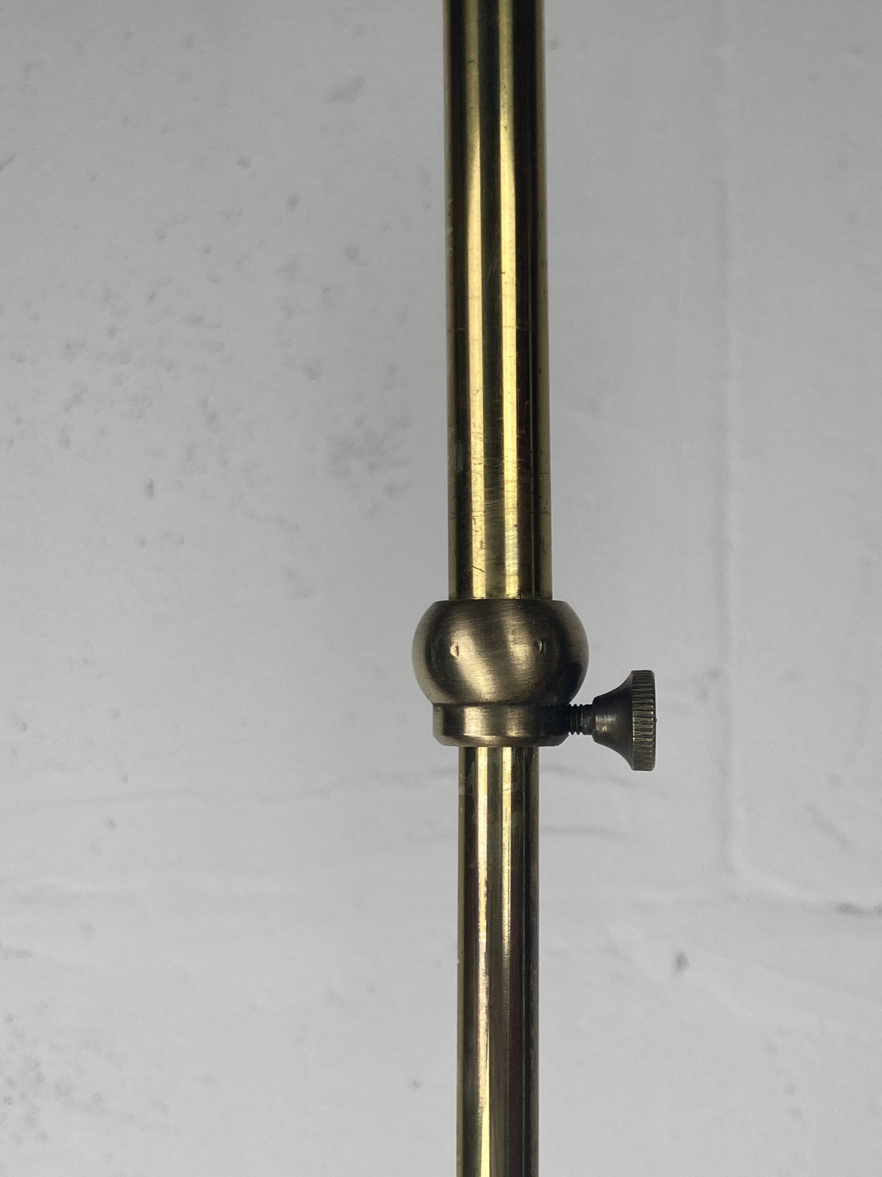 Telescopic brass and pencil reed rattan bamboo hanging pendant lamp, Italy 1970s