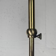 Telescopic brass and pencil reed rattan bamboo hanging pendant lamp, Italy 1970s