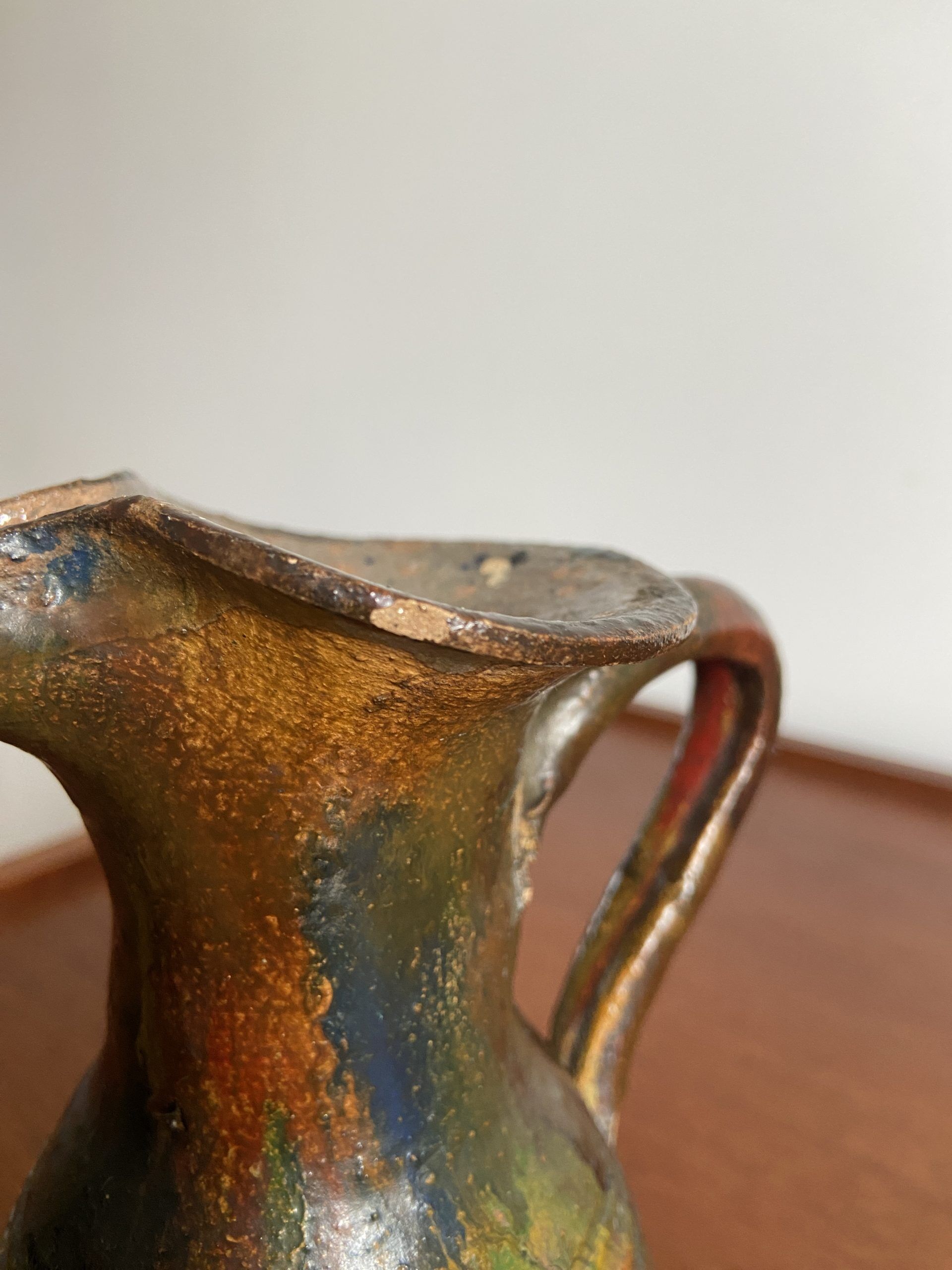 Glazed ceramic pitcher signed Fernand Baudat, 1960s