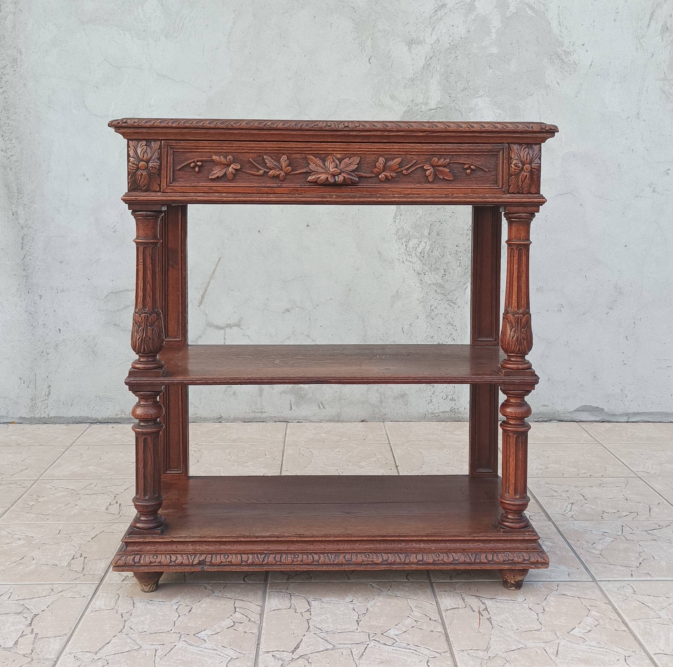 Renaissance style oak console