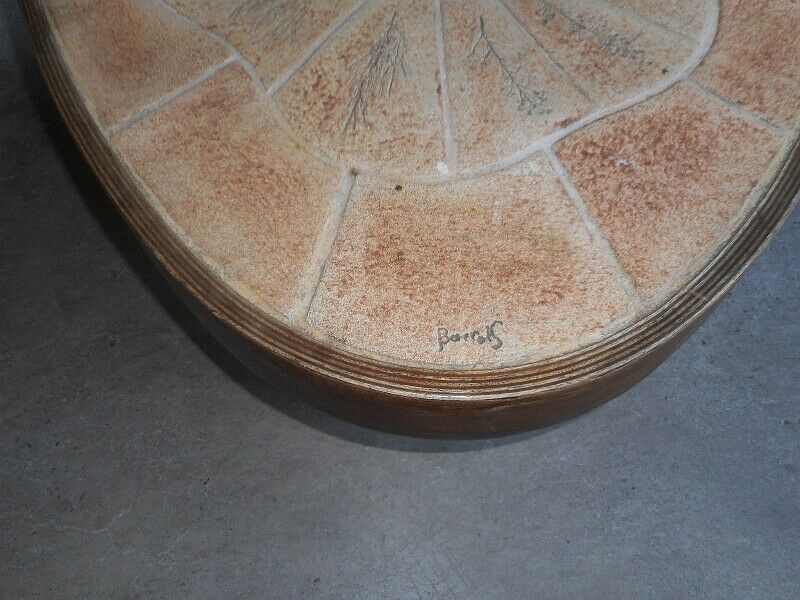 Coffee table signee Barrois faussile vintage