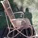 Rocking-chair in vintage rattan 1960